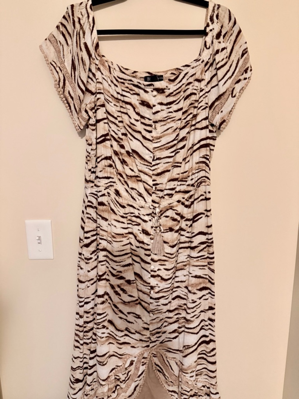 INC International Concepts Animal Print Boho Maxi Dress XL NWOT